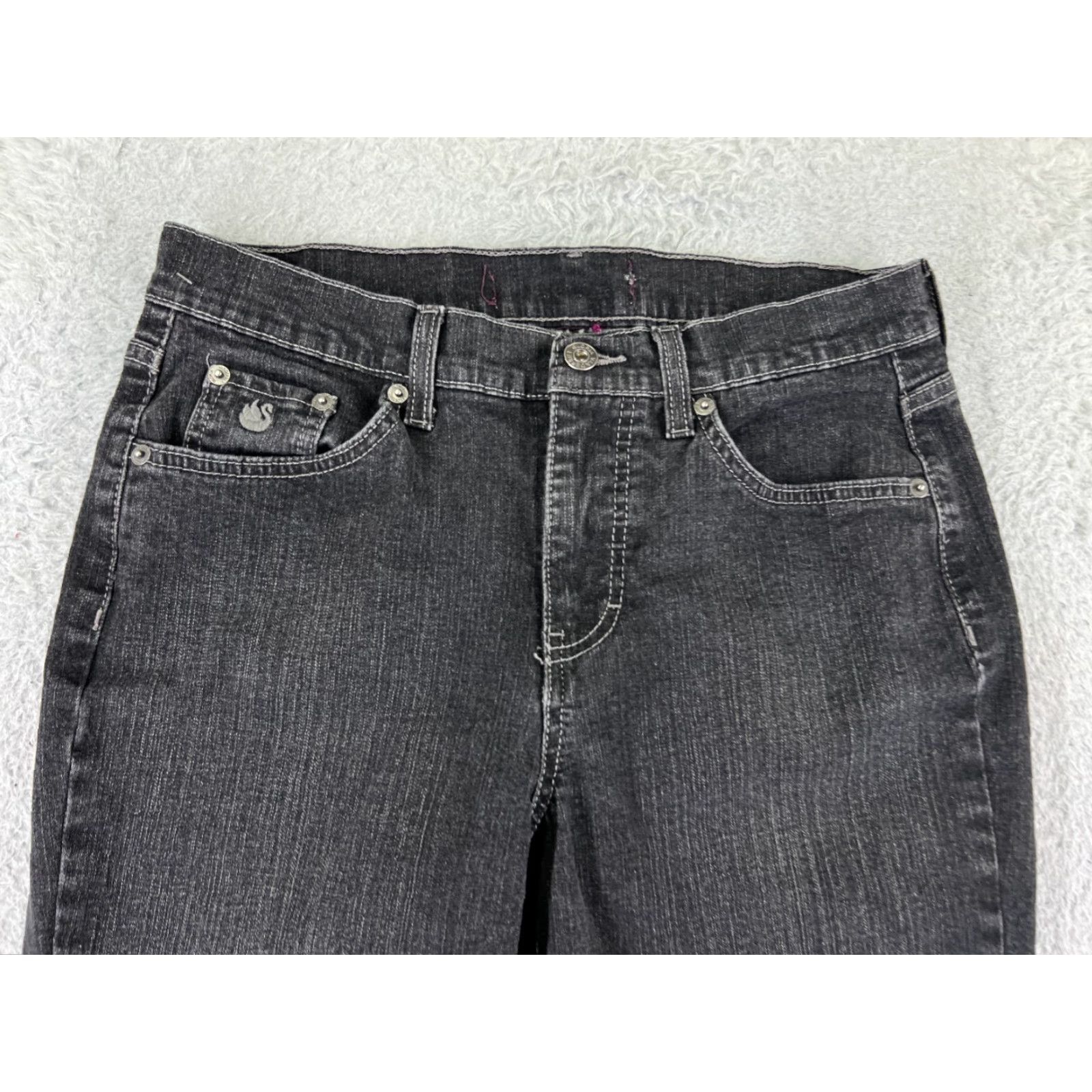 Gloria Vanderbilt Mudd Jeans Womens Bootcut Denim Black 26 Mid Rise 27x30 5-Pocket Embroidered Logo Cowboy Southwestern Designer Vintage No Size 26" / US 2 / IT 38 - 7 Thumbnail