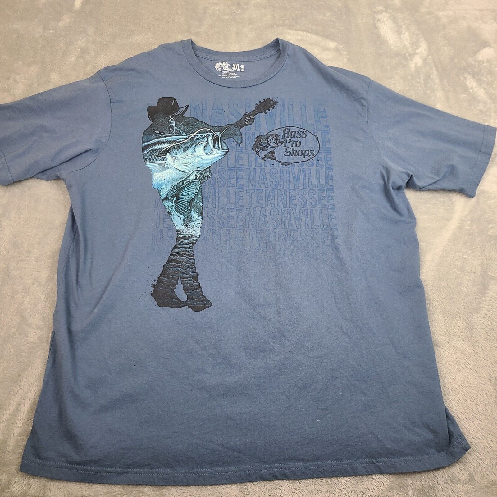 Bass Bass Pro Shops Nashville Guitar Fishing Tshirt/ Vintage Size Size US XXL / EU 58 / 5 - 1 Thumbnail