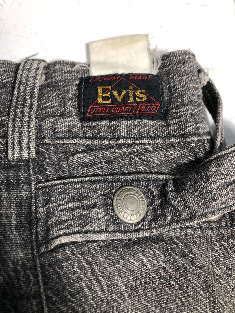 😈VINTAGE😈EVIS before EVISU buckle baggy denim