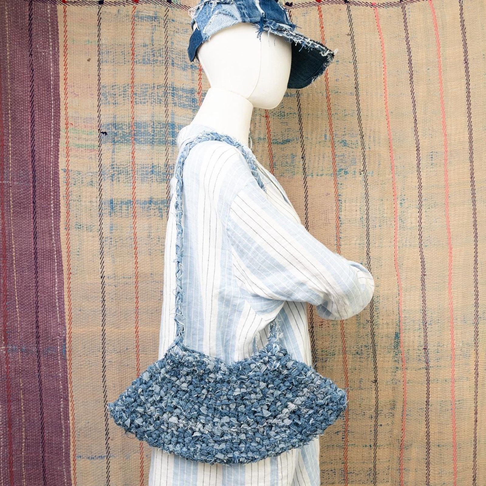 Carhartt Upcycled Crochet Baguette Bag |crochet Shoulder Bag Size ONE SIZE - 2 Thumbnail