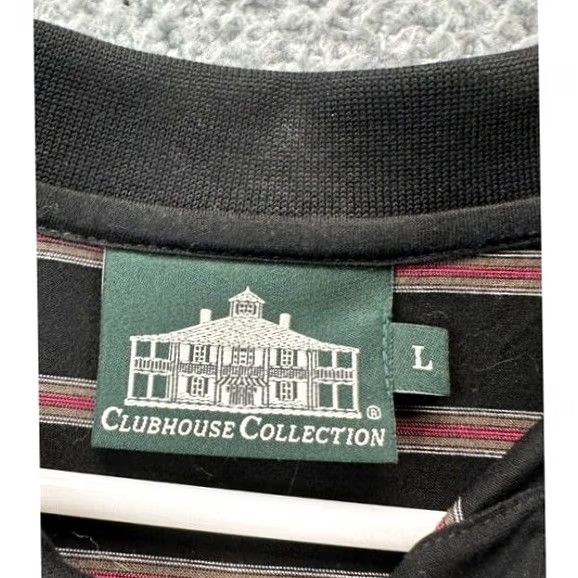 Vintage Clubhouse Collection Shirt Mens Large Black Striped Polo Golf Rugby Short Sleeve Mens L Size US L / EU 52-54 / 3 - 4 Thumbnail