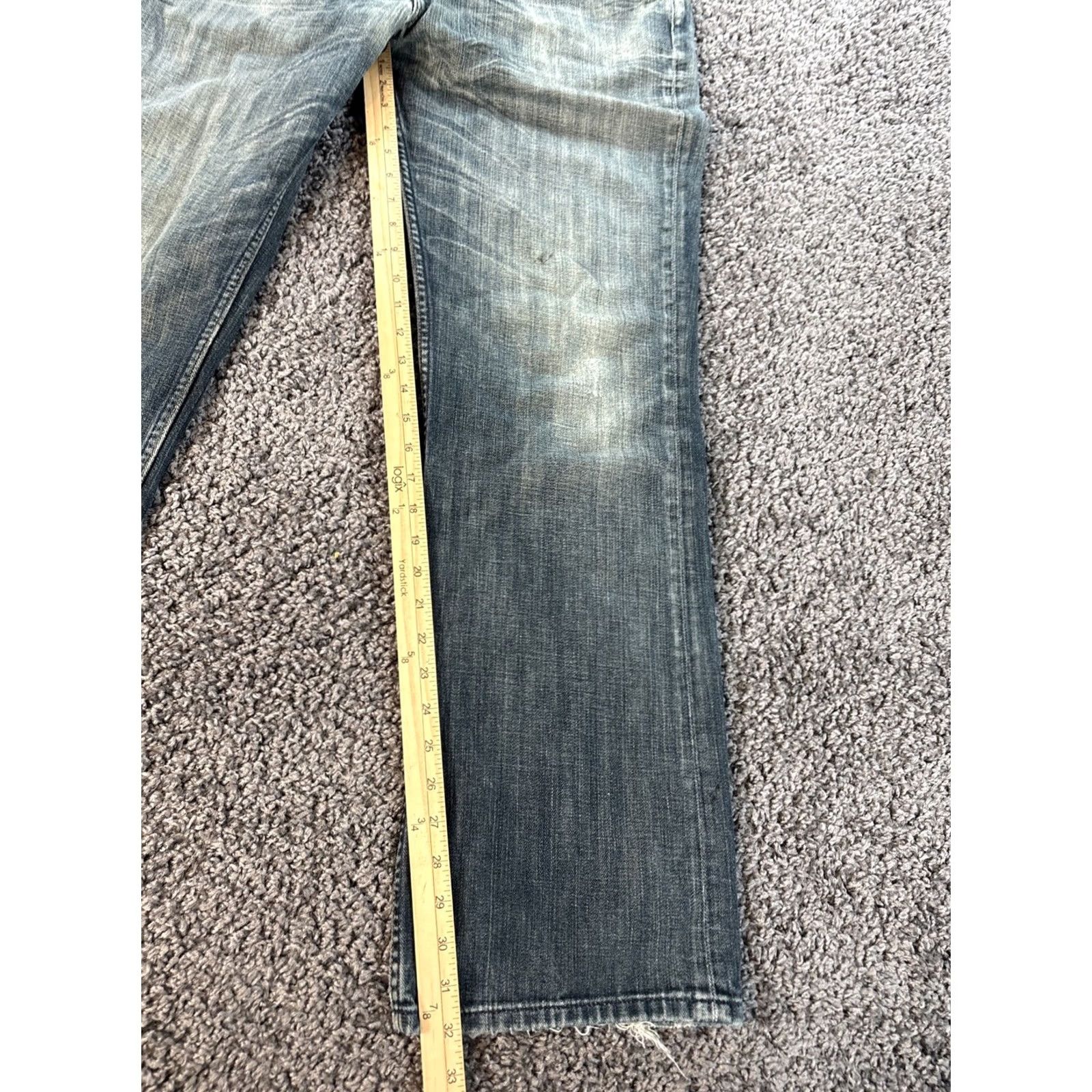 Gap GAP Jeans Men's Size 34x32 Blue Denim Button Fly Relaxed Fit 5-Pocket Distressed Cotton Size US 34 / EU 50 - 2 Thumbnail