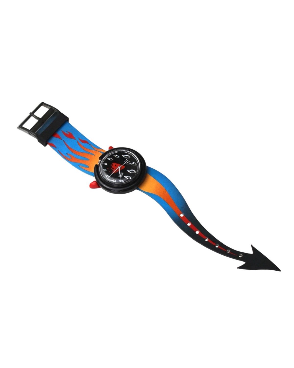 Swatch 1994 SWATCH POP “DEVIL HEAD” W DEVIL TAIL LEATHER STRAP Size ONE SIZE - 2 Thumbnail