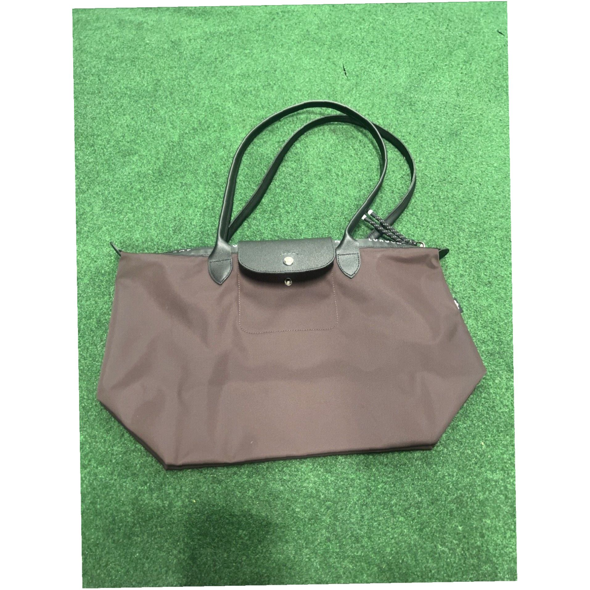 Longchamp Chocolat Brown Authentic Women's Large Leather Trimmed Canvas Tote Bag By Longchamp Le Pliage Energy Collection Size ONE SIZE - 1 Thumbnail