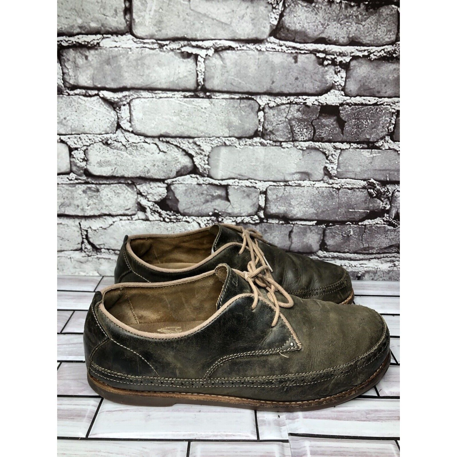 Olukai Olukai Honolulu Lace Olive Green Leather Casual Oxfords Shoe Size US 10 / EU 43 - 3 Thumbnail