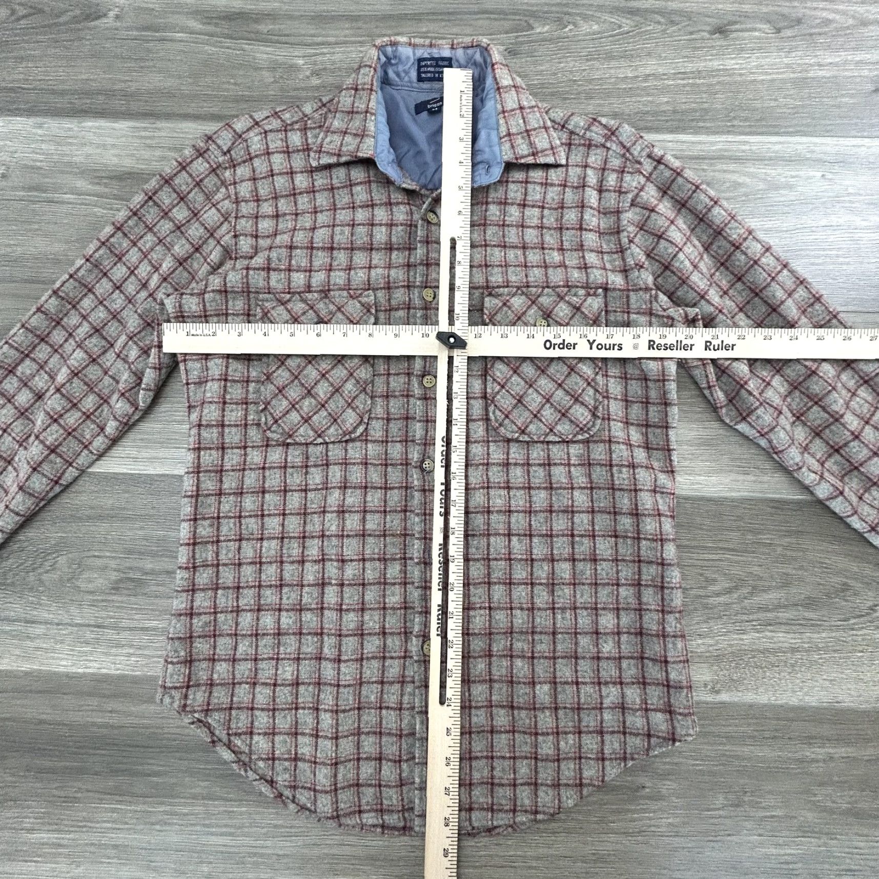 Vintage VINTAGE Briggs Shacket Mens M Wool Blend Plaid Button-Up Shirt Korea 80s Gray Red Lined 90s Workwear Collection Size US M / EU 48-50 / 2 - 5 Thumbnail