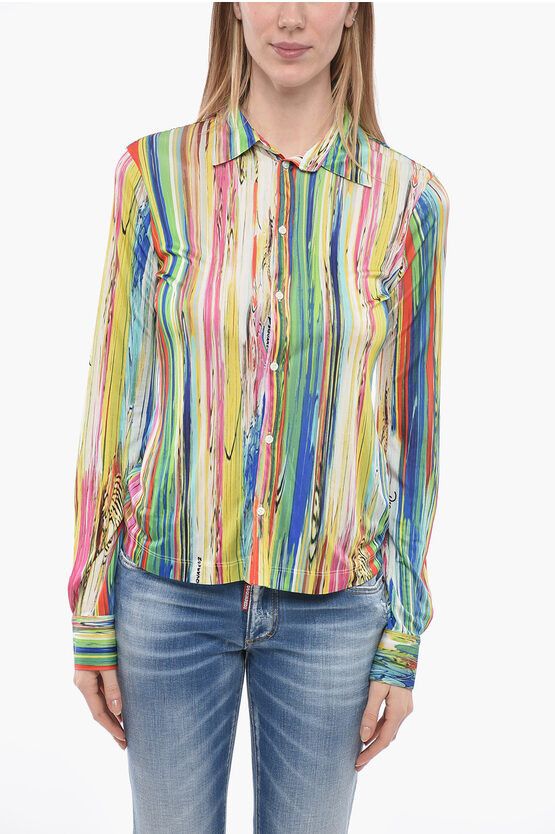 Dsquared2 og1mm0624 Standard Jersey Shirt in Multicolor Size L / US 10 / IT 46 - 1 Thumbnail
