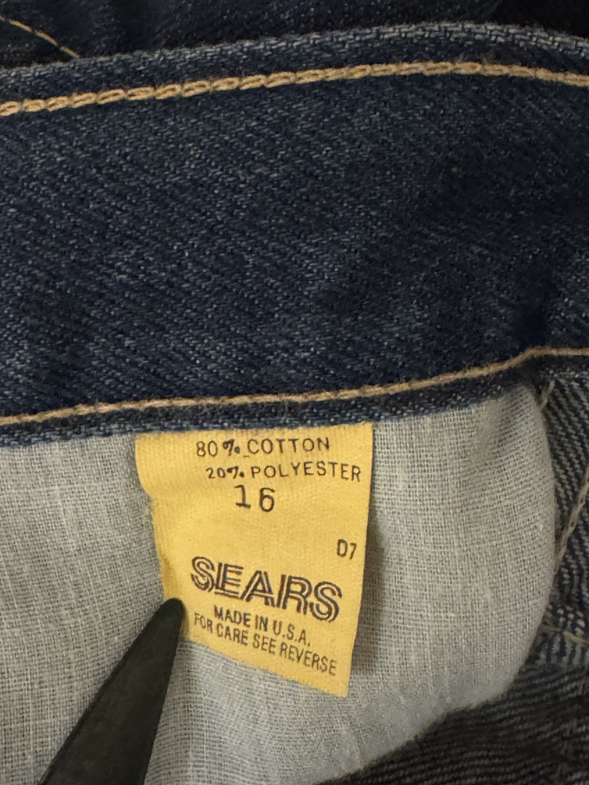 Sears Vintage 80s Sears High Waisted Boot Cut Medium Wash Jeans 16 Size 38" / US 16 / IT 52 - 6 Thumbnail