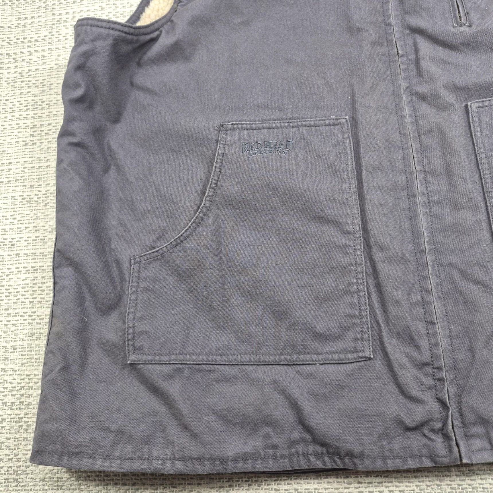 Vintage RedHead Vest Mens 3XL Gray Sherpa Lined Canvas Full Zip Outdoor Workwear Pockets Size US XXL / EU 58 / 5 - 5 Thumbnail