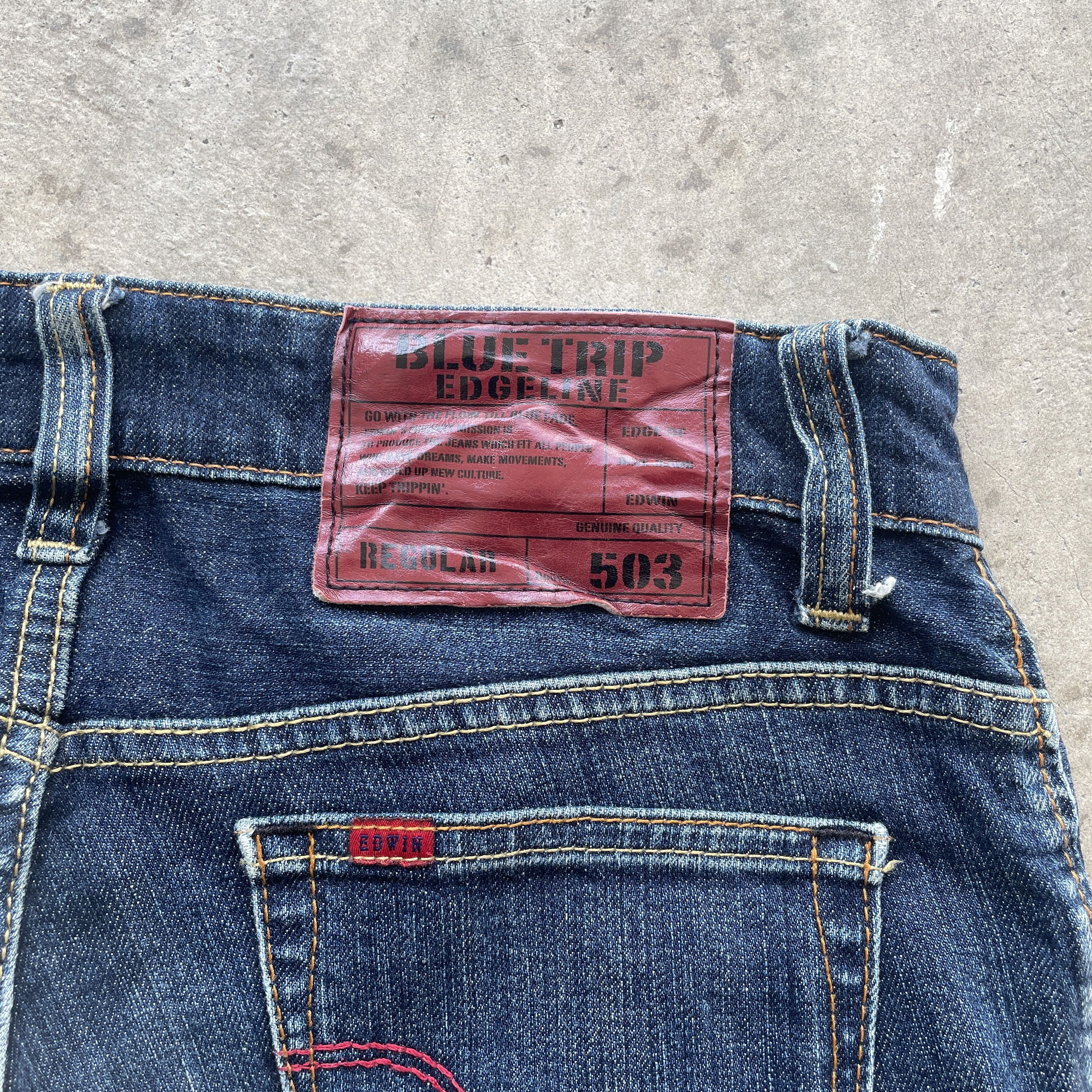 Edwin × Jean VINTAGE EDWIN 503 REGULAR JEANS DISTRESSED FADED DENIM PANTS Size US 30 / EU 46 - 8 Thumbnail