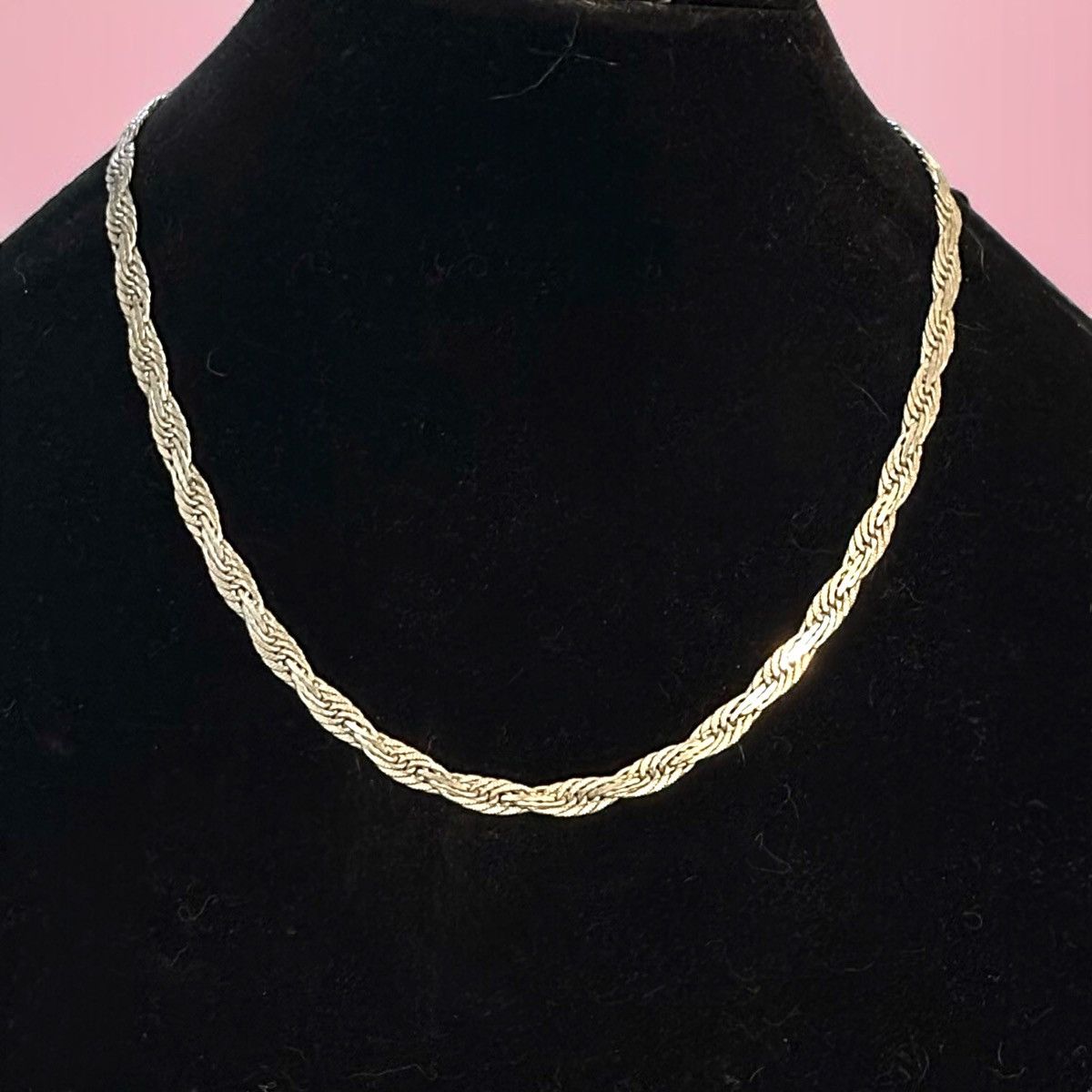 Vintage Vintage silver 14KGP flat fancy herringbone chain necklace Size ONE SIZE - 1 Thumbnail