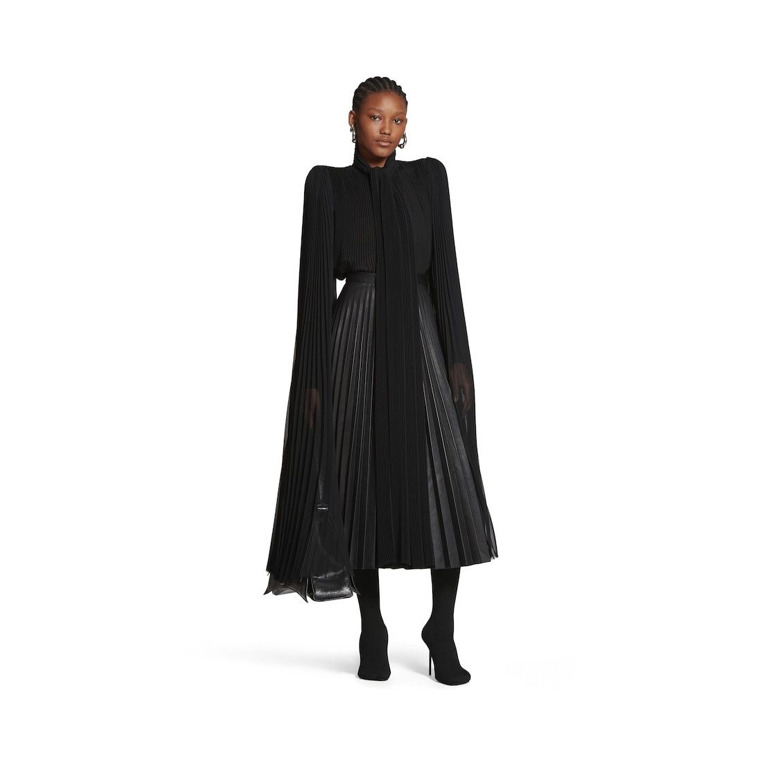 Balenciaga oc11z0825 Scarf Pleated Blouse in Black Size XL / US 12-14 / IT 48-50 - 2 Thumbnail