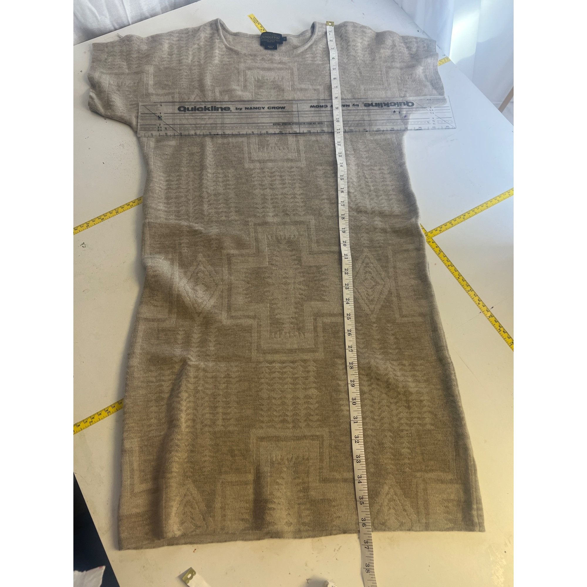 Pendleton Pendleton Womens Beige 100% Merino Wool Shift Dress Tribal P Size M / US 6-8 / IT 42-44 - 3 Thumbnail