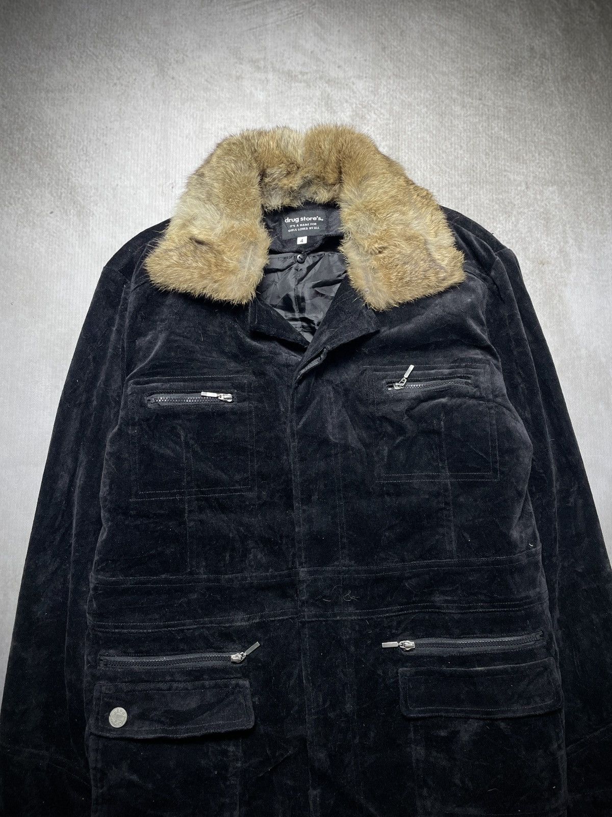 If Six Was Nine 2000’s Drug Store’s - Vkei Style Button Trim Fur Jacket Size US L / EU 52-54 / 3 - 4 Thumbnail