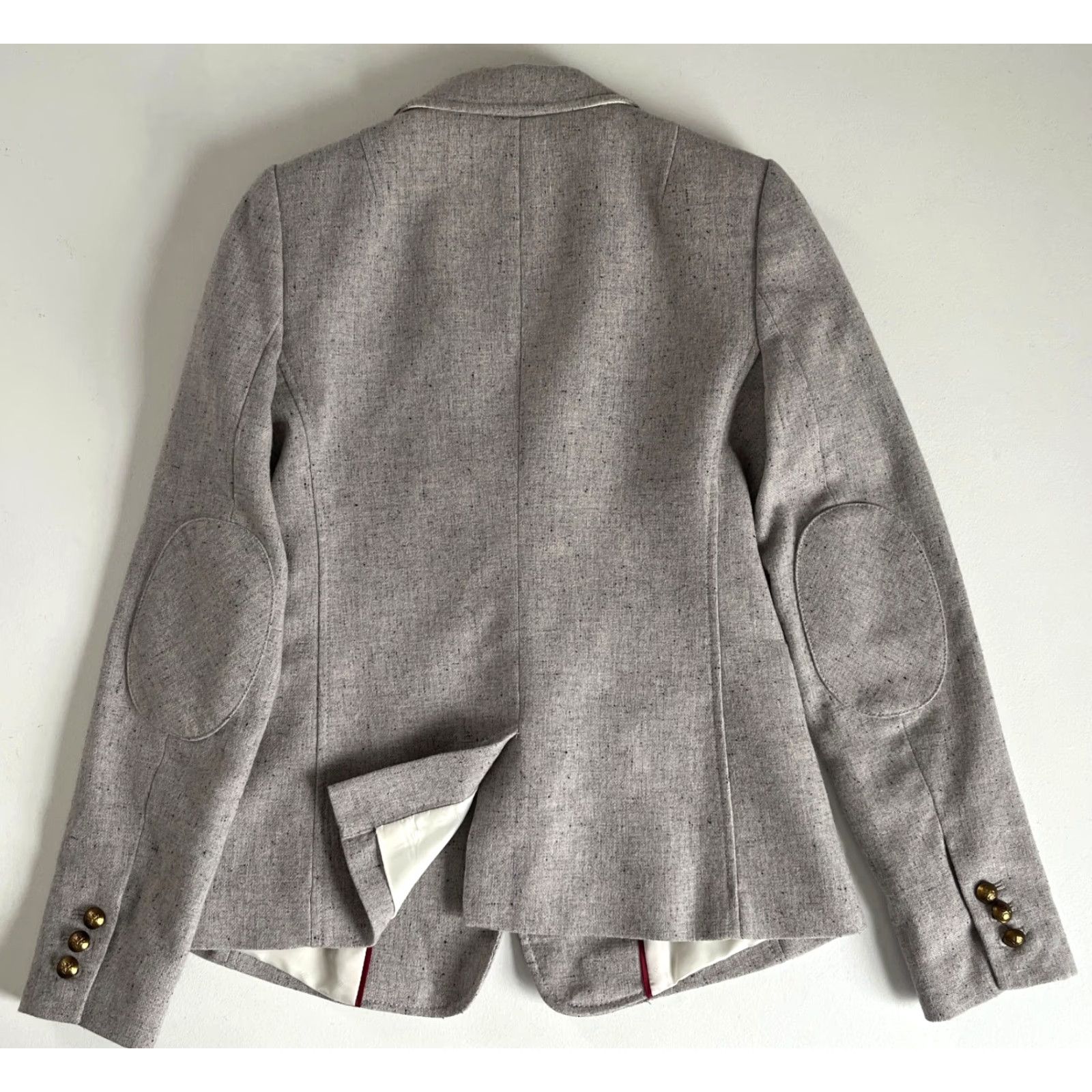 Banana Republic VINTAGE Banana Republic Blazer Wool Blend Size 4 Gray Women’s Hacking Jacket Elbow Patches Blazer Business 2000s Womens Size S / US 4 / IT 40 - 5 Thumbnail