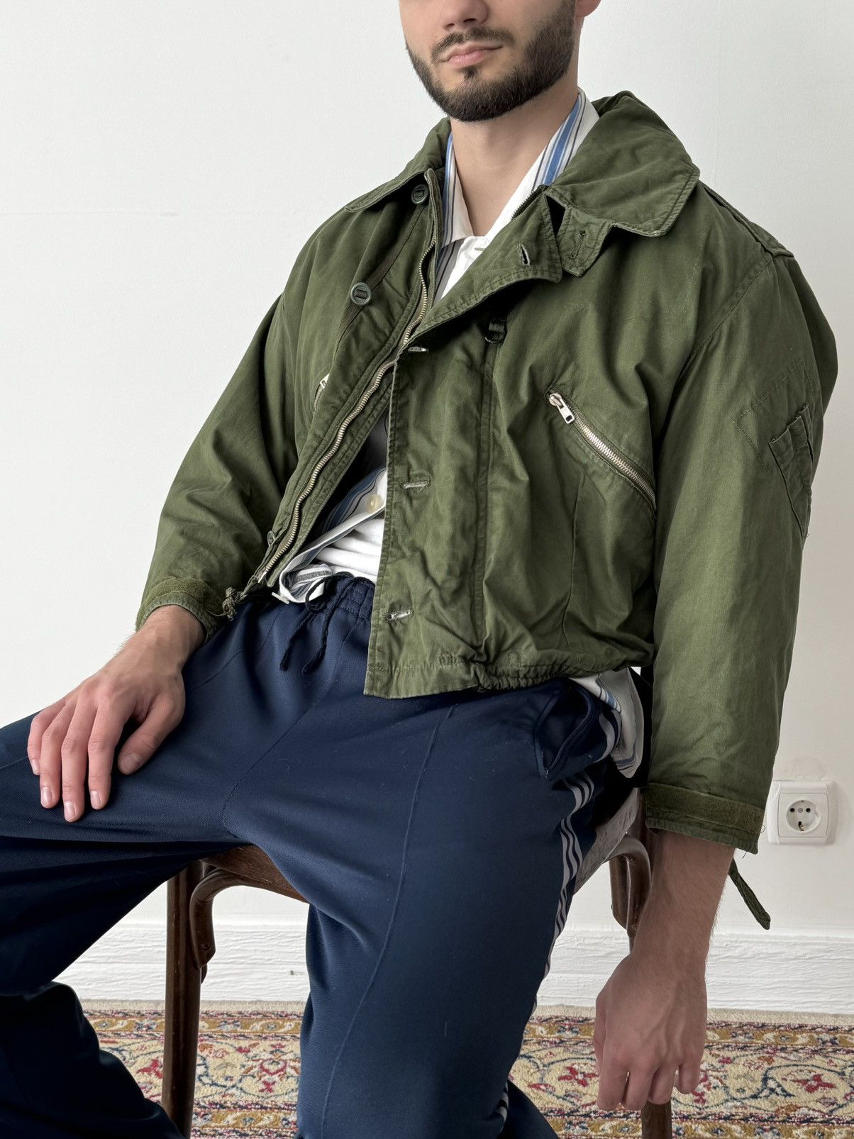 Vintage Early 1980s British Army RAF MK3 Cold Weather Flying Jacket Size US M / EU 48-50 / 2 - 2 Thumbnail