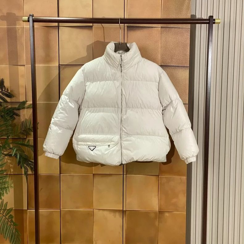 Prada Prada Popular white triangle buckle belt down jacket 2502-N Size US XXS / EU 40 - 1 Thumbnail
