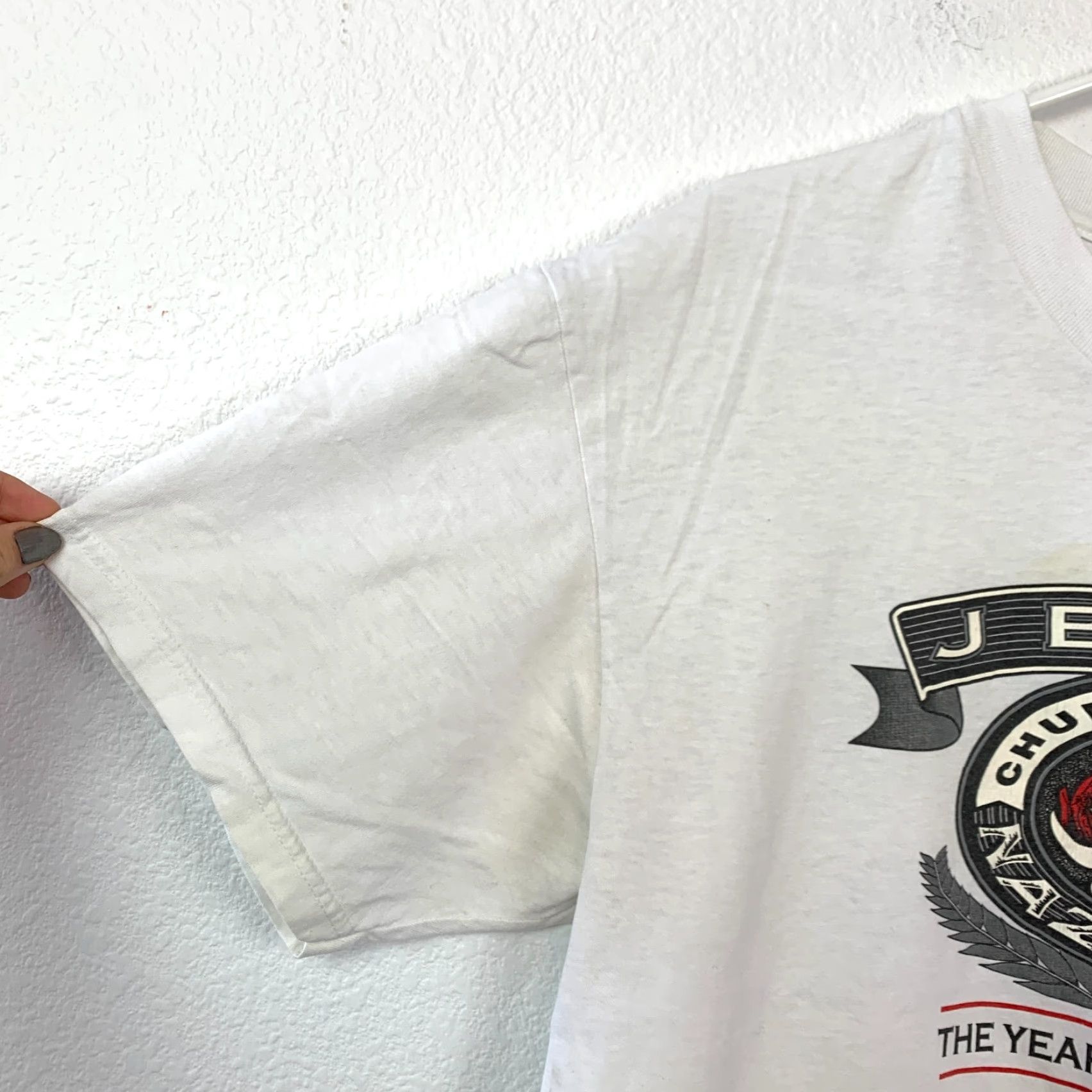 Hanes VINTAGE Hanes White Jesus Church Of The Nazarene Tee T-Shirt L Shirt Unisex Adults 80s 90s Graphic Print Size US L / EU 52-54 / 3 - 2 Thumbnail