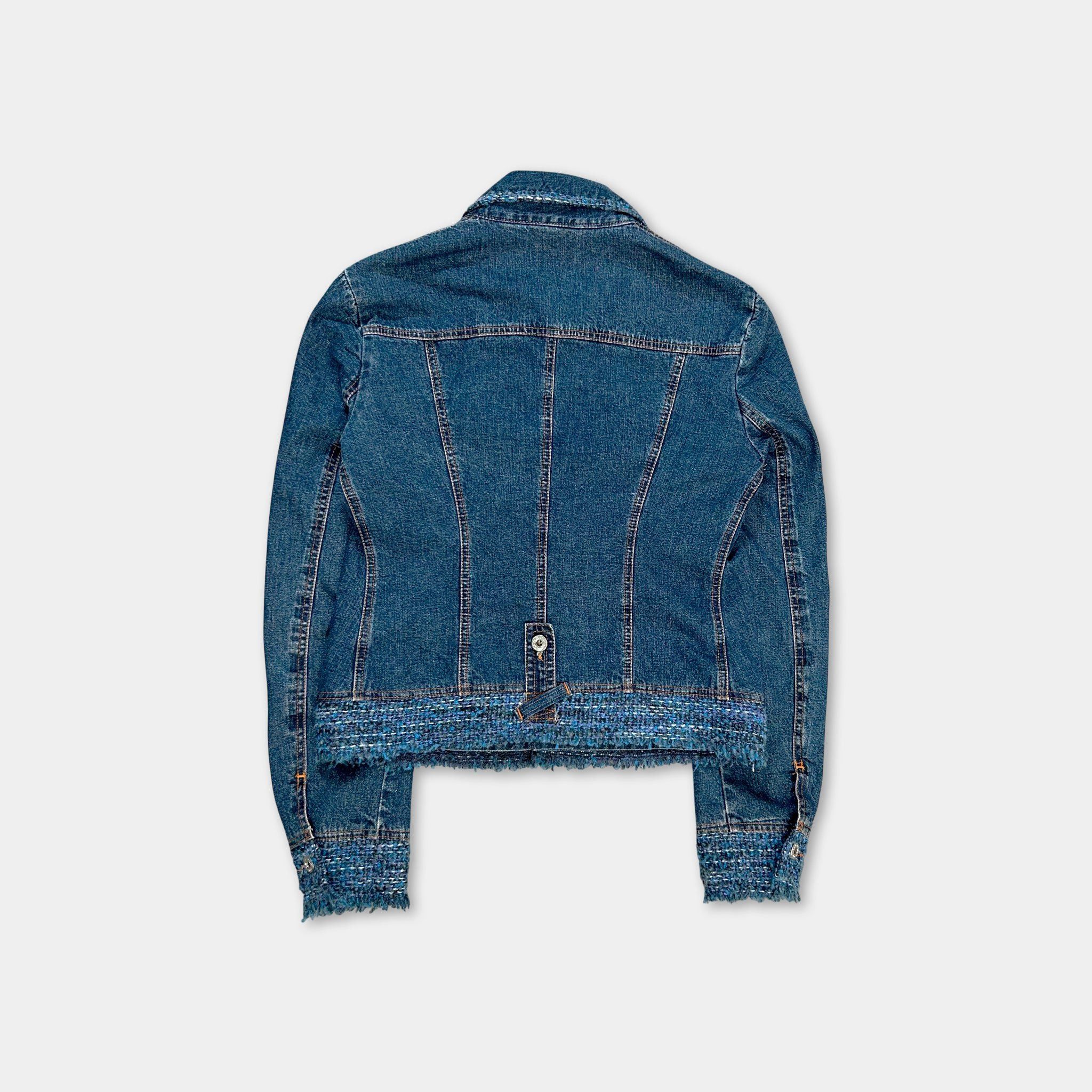 Dolce & Gabbana Dolce & Gabbana Blue Tweed Denim Jacket Size US M / EU 48-50 / 2 - 5 Thumbnail