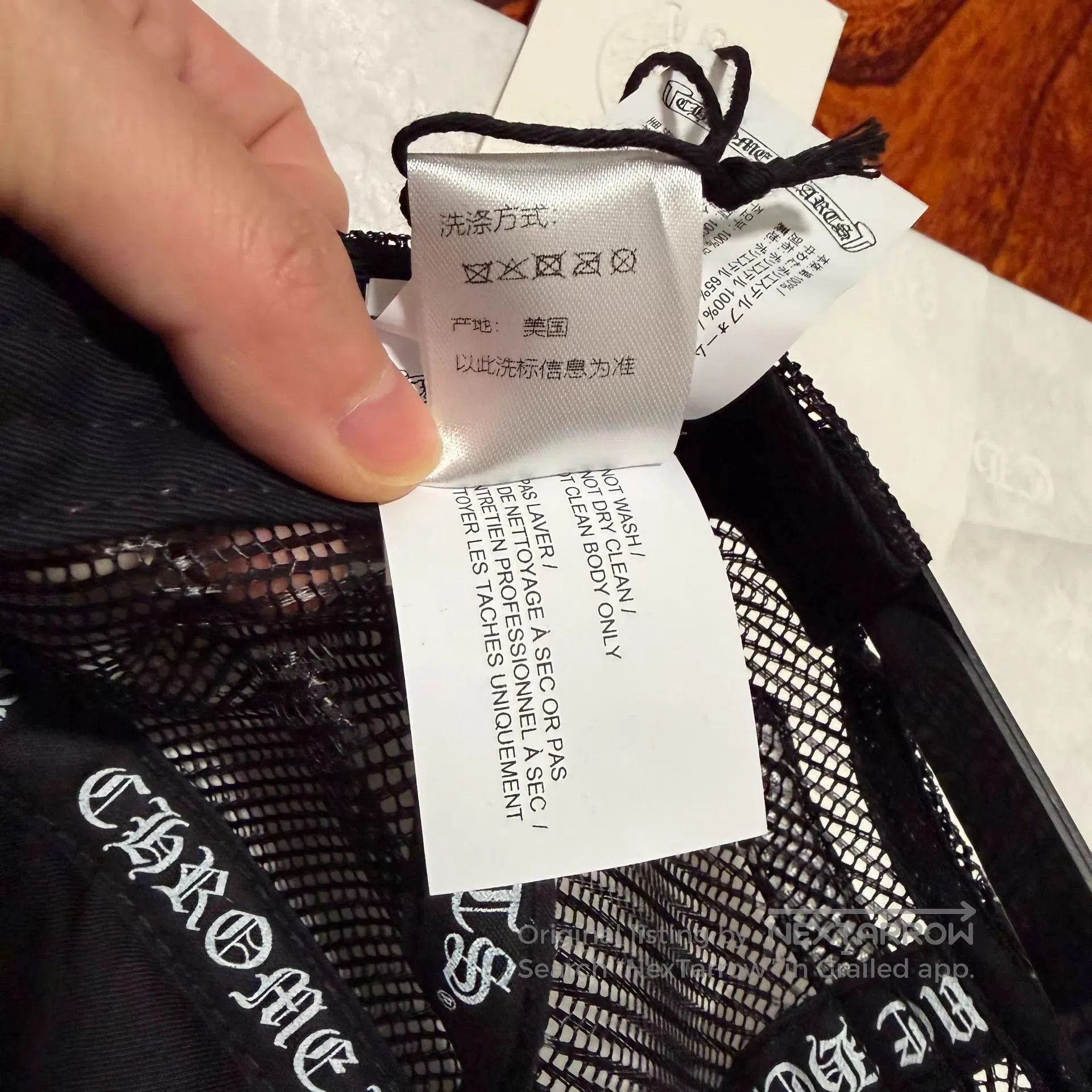 Chrome Hearts Black Trucker Hat with White Cross Embroidery. Size ONE SIZE - 7 Thumbnail
