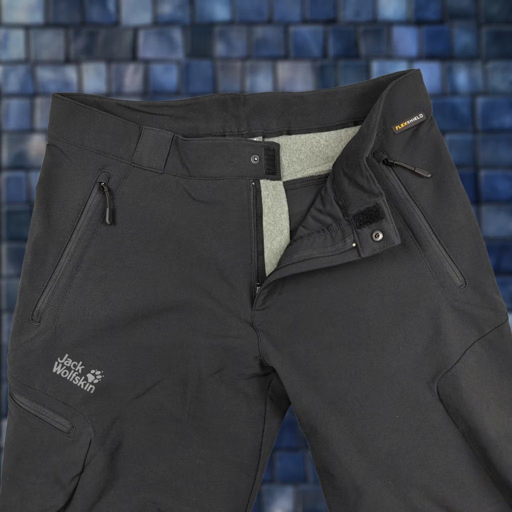 Jack Wolfskin Jack Wolfskin Pants Mens 34 Black Softshell Fleece Lined Hiking FLEXSHIELD Snow Size US 34 / EU 50 - 1 Thumbnail