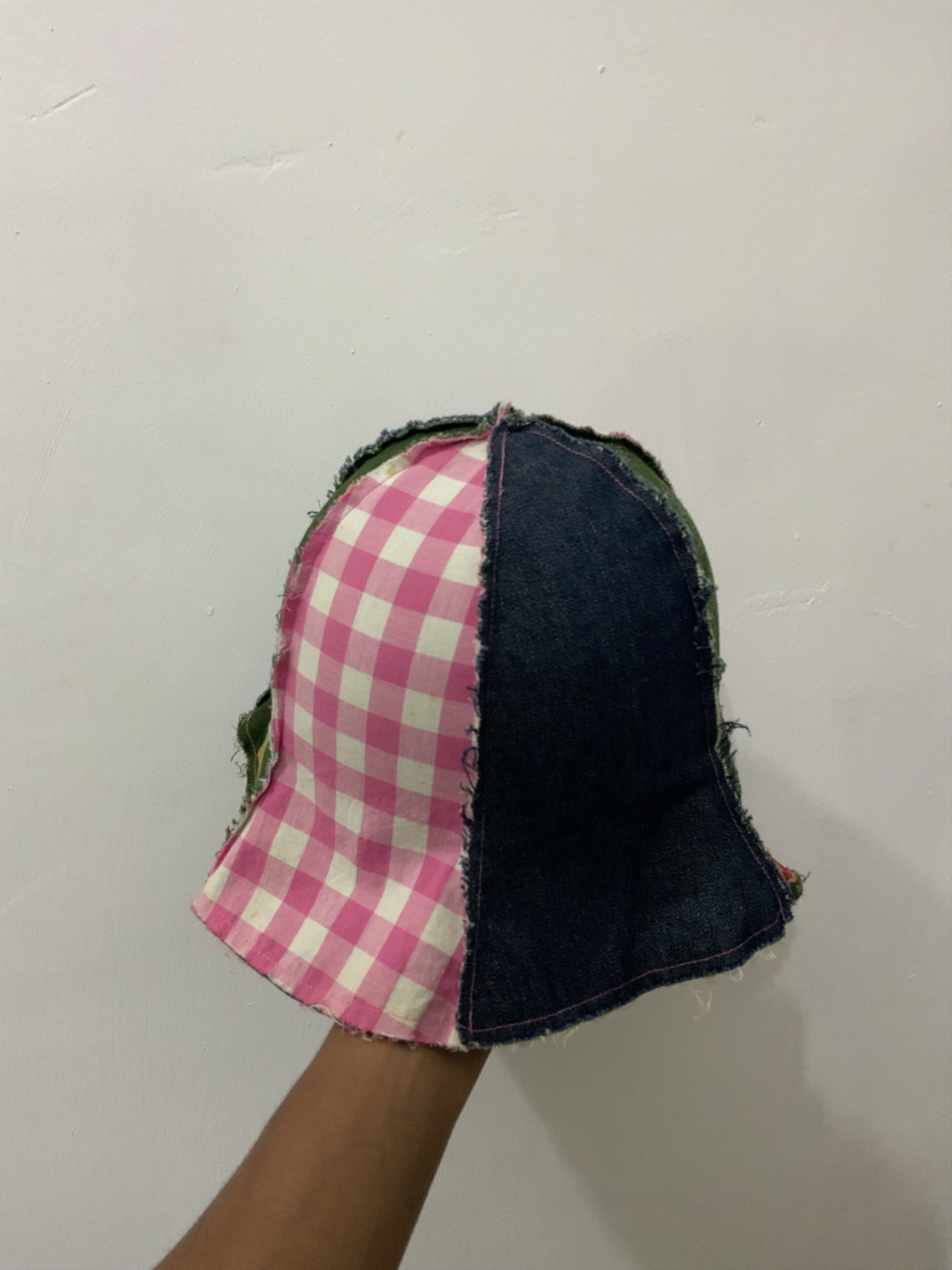 Japanese Brand DENIM PATCHWORK SASHIKO BUCKET HAT Size ONE SIZE - 5 Thumbnail