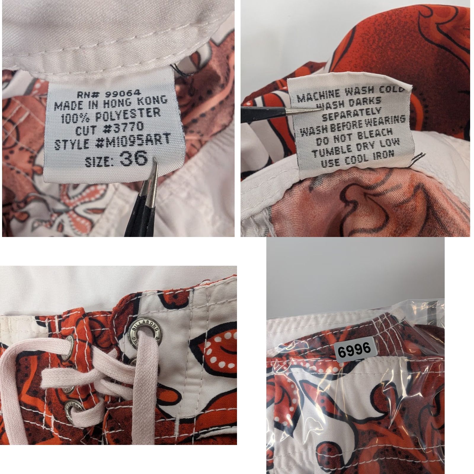 Billabong VINTAGE Billabong Shorts Bottom Men 36 Red Orange Hibiscus floral Board Shorts Size US 36 / EU 52 - 8 Thumbnail