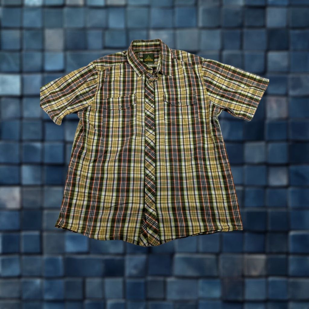 Prana prAna Men’s Plaid Button-Up Shirt 100% Organic Cotton Colorful Blue Green Size M Short Sleeve Casual Travel Size US M / EU 48-50 / 2 - 1 Thumbnail