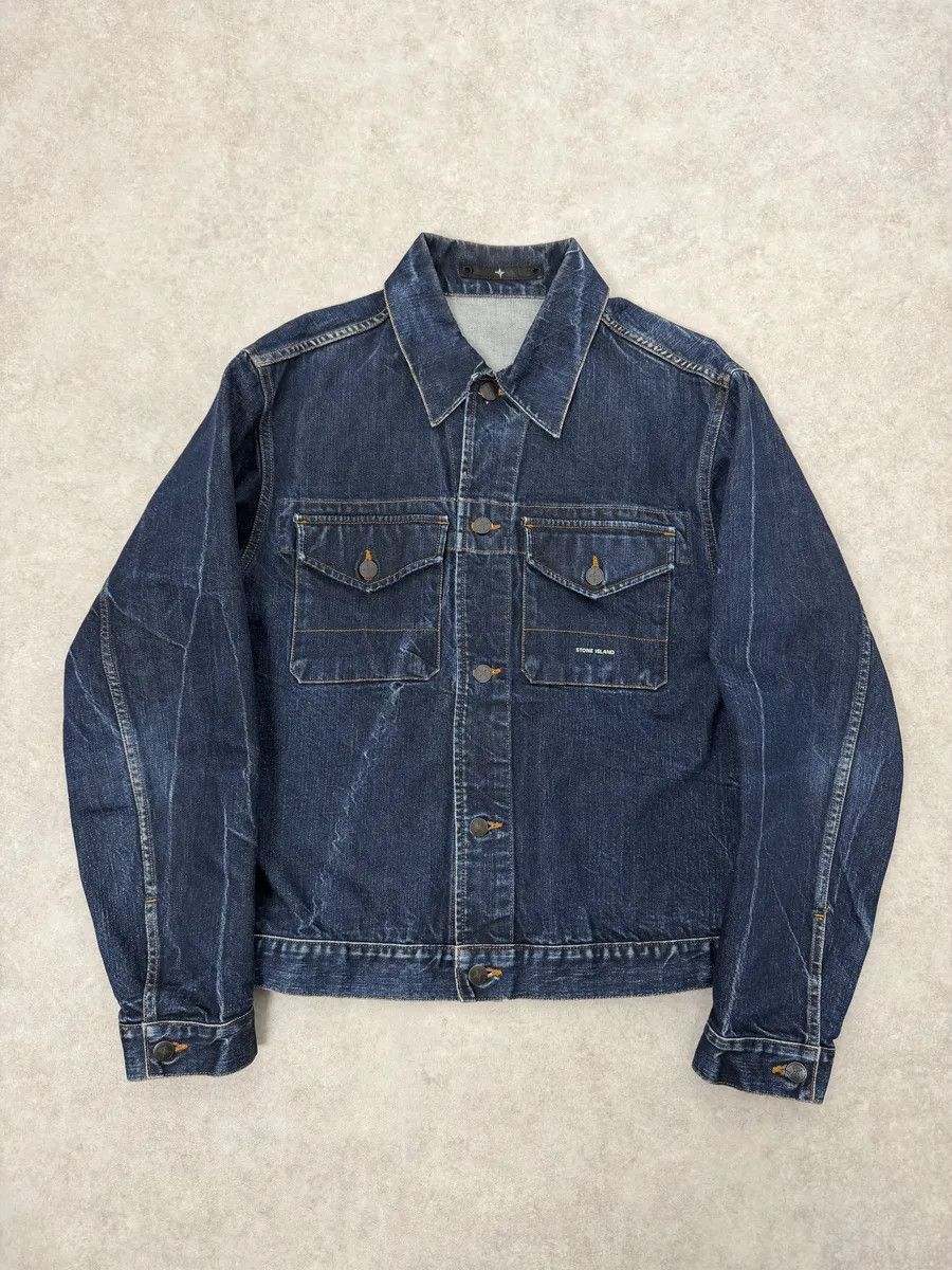 stone 00s ネイビー　ジャケット　ビンテージ Men's Stone Island Denim Jackets | Grailed
