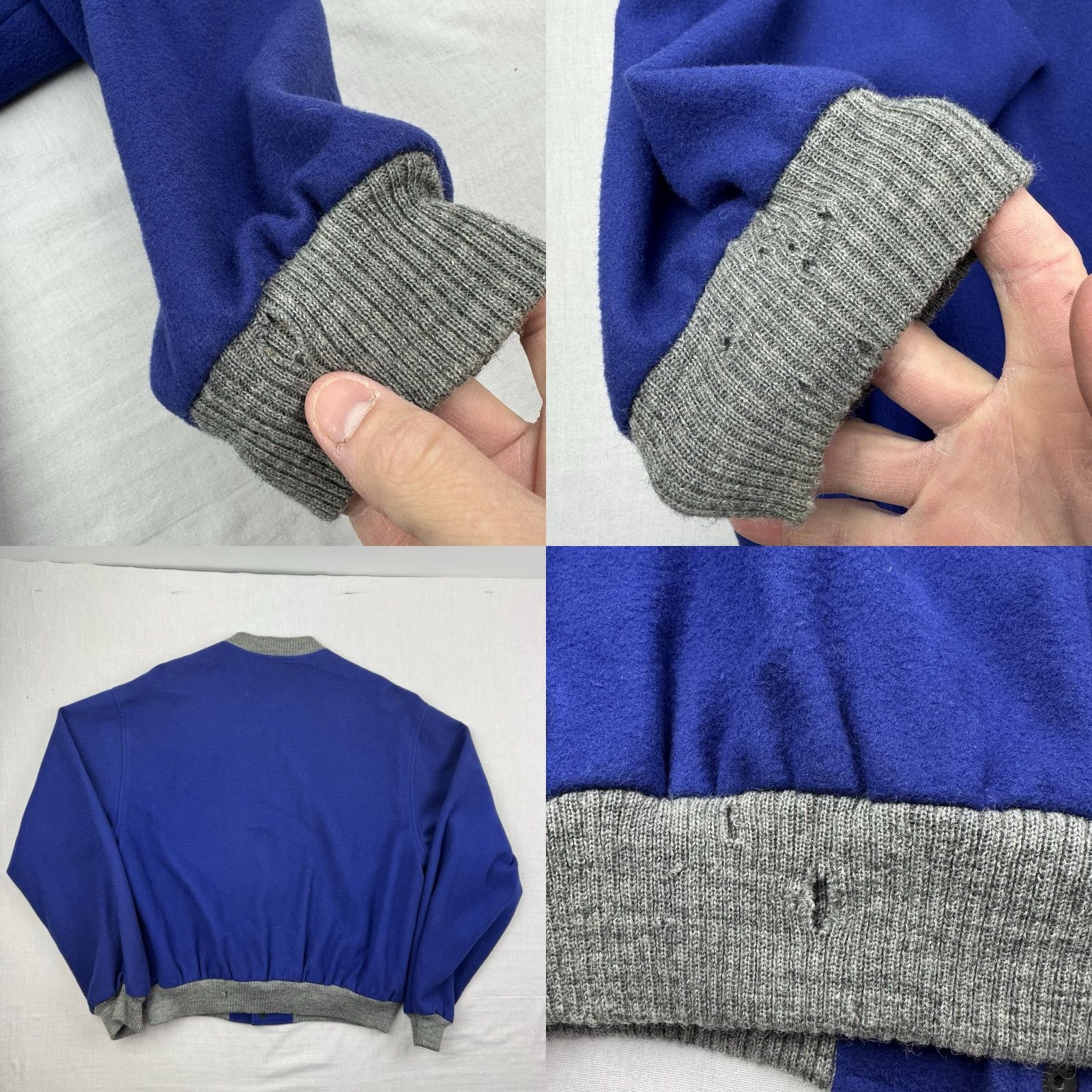 Liz Claiborne VINTAGE Liz Claiborne Letterman Jacket Womens M Wool Snap Up Blue Solid Preppy 90s 80s Casual Size M / US 6-8 / IT 42-44 - 10 Thumbnail