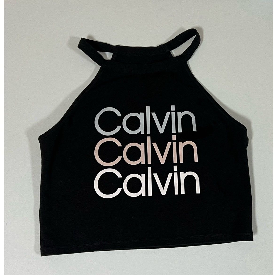 Calvin Klein Calvin Klein Graphic Halter Top Shirt Workout Tee Size S ✨ Size S / US 4 / IT 40 - 2 Thumbnail