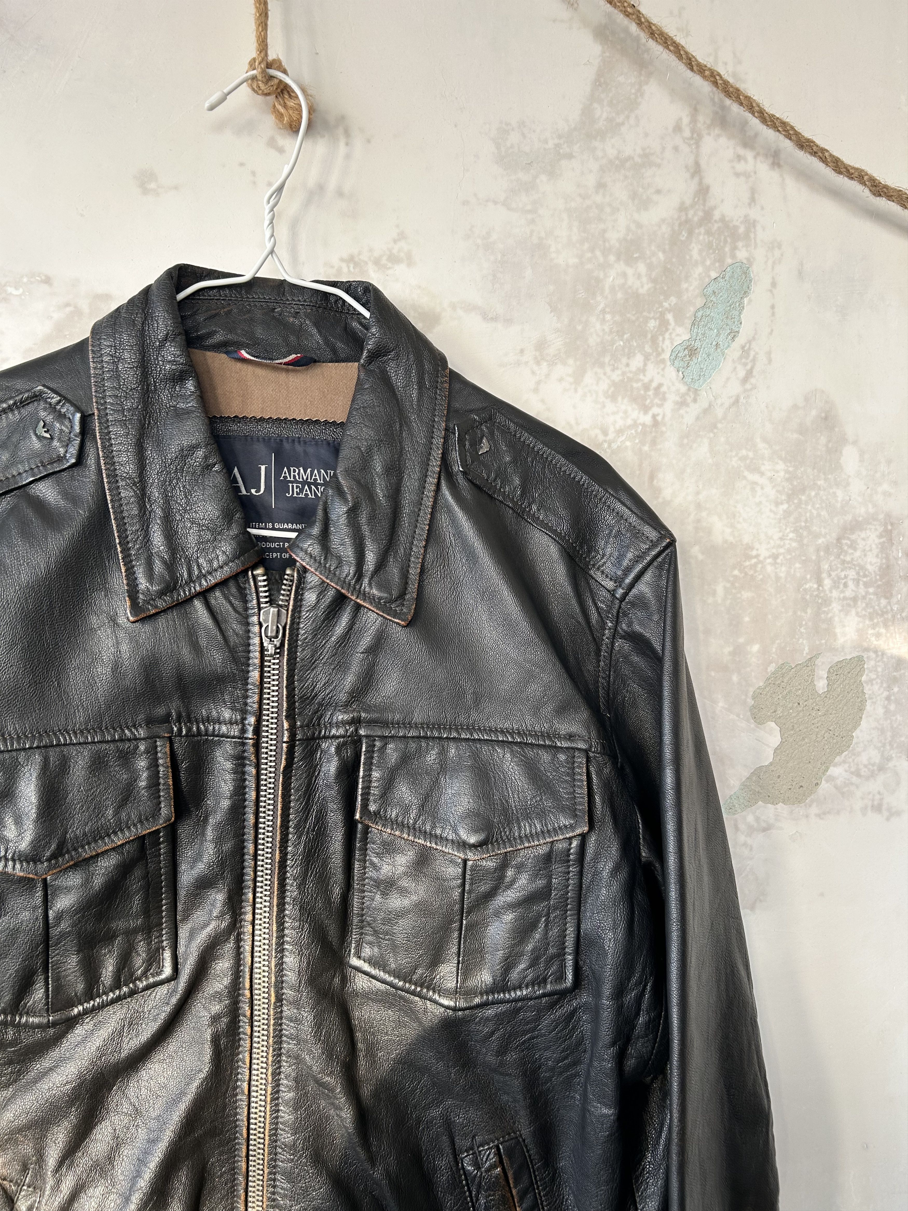 Armani Armani Jeans Leather Jacket Men size M Size US M / EU 48-50 / 2 - 4 Thumbnail