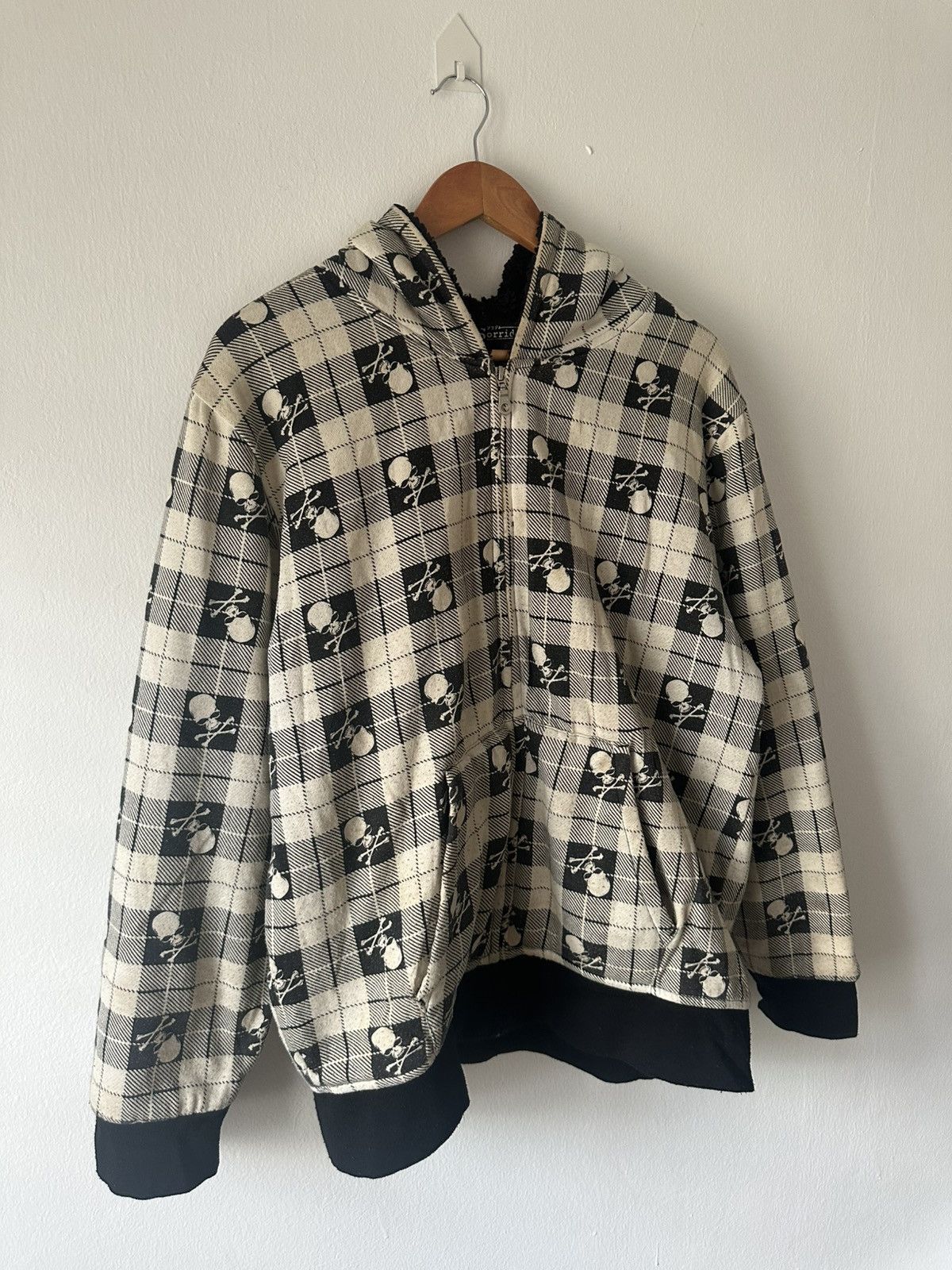 Japanese Brand Sorridere Skull Plaid Zip-Up Fur Hoodie Size US L / EU 52-54 / 3 - 5 Thumbnail