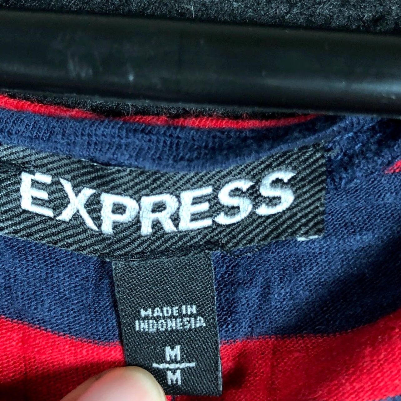 Express Express Womens Sweater Dress Striped Red Blue Scoop Neck Midi Knit Long Sleeve M Regular Cotton Modal Size M / US 6-8 / IT 42-44 - 5 Thumbnail