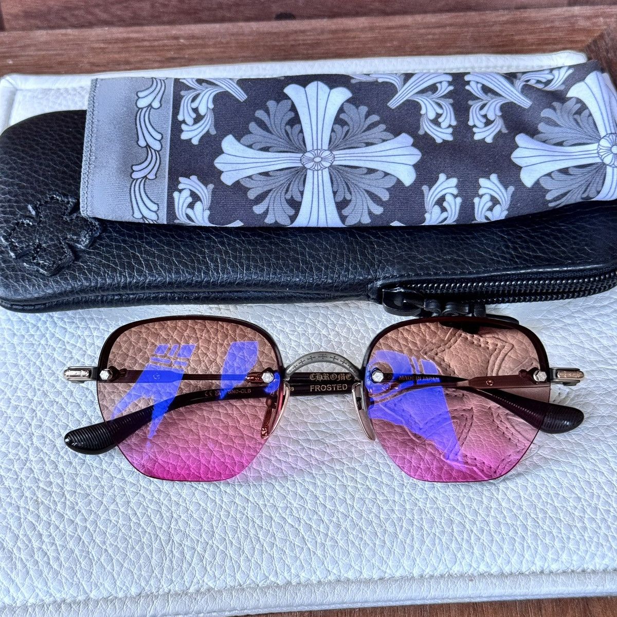 Chrome Hearts Chrome Hearts Frosted 1/1 ‘Pink Ombré’ Sunglasses Size ONE SIZE - 14 Thumbnail