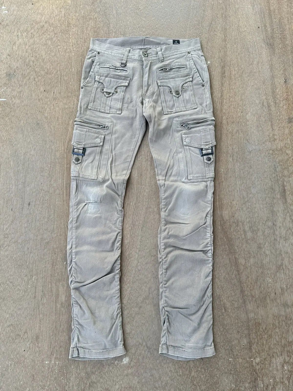 semanticdesign W29 L31🔥SEMATIC DESIGN MULTIPOCKET BONDAGE PUNK CARGO PANTS Size US 29 - 2 Thumbnail