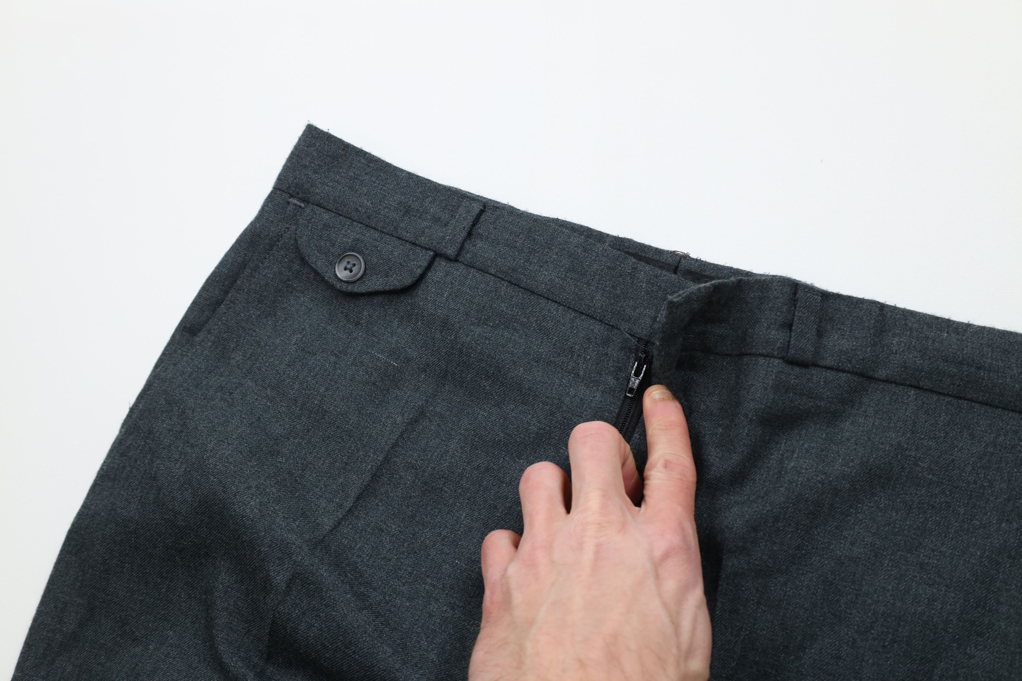 Vintage Vintage 70s Streetwear Heavy Wool Knit Chino Pants Gray USA Size US 34 / EU 50 - 7 Thumbnail