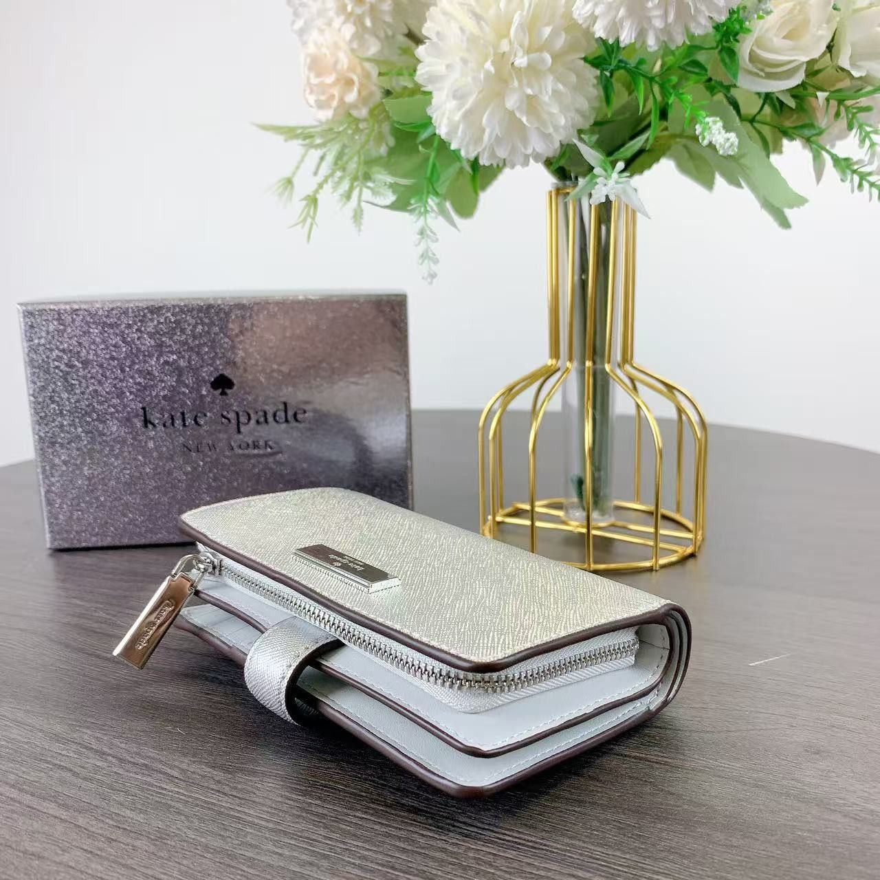 Kate Spade Kate Spade KJ021 Kenzie Boxed Glitter Medium Compact Wallet Size ONE SIZE - 4 Thumbnail
