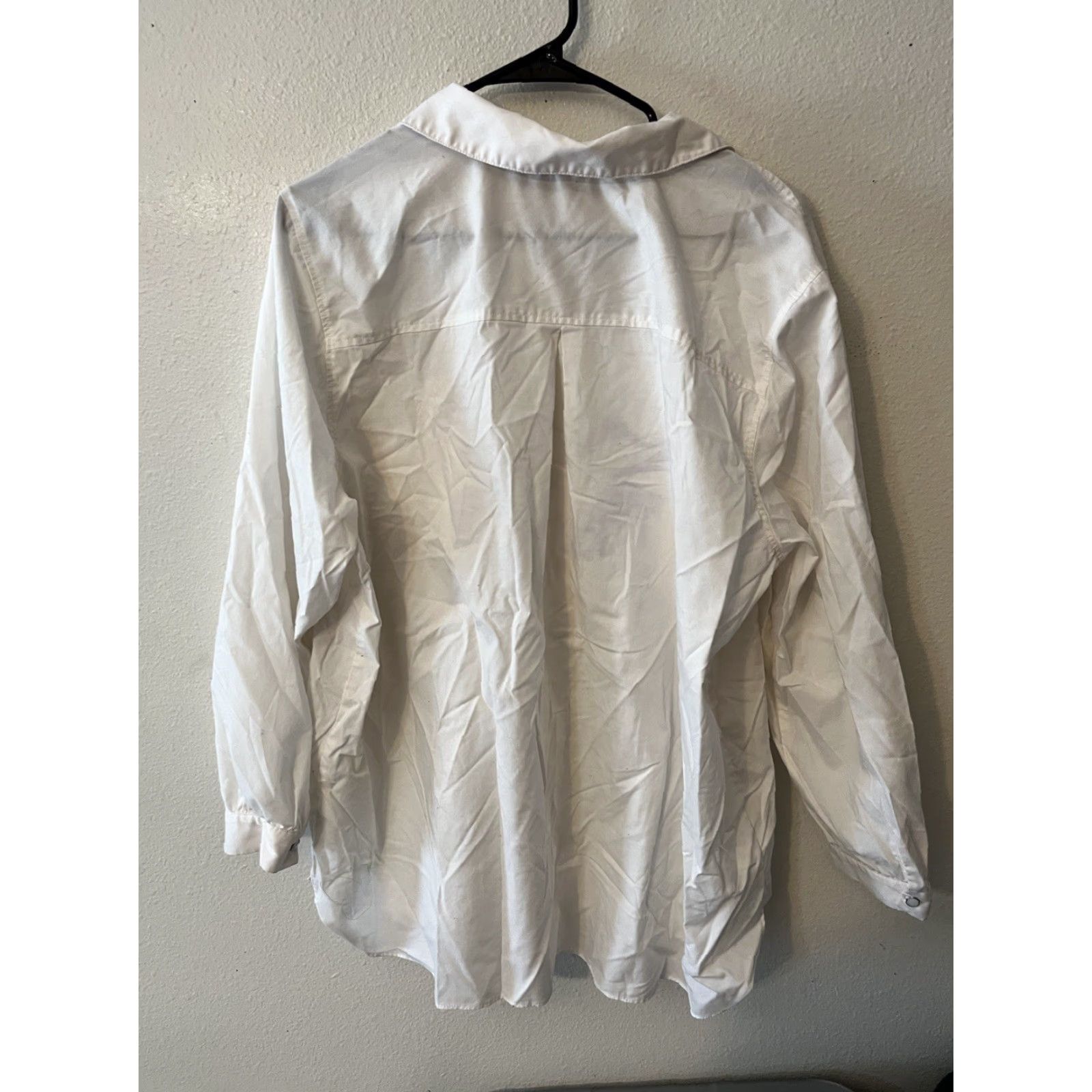 Vintage Isaac Mizrahi Live! Stretch Woven Oversized Tunic w Snaps Soft White XLP Blouse Woman Tunic Petites White 70s? Size XL / US 12-14 / IT 48-50 - 3 Thumbnail