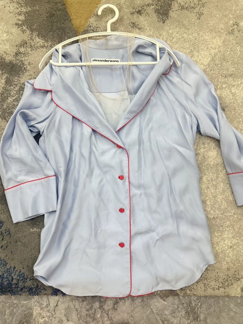 Alexander Wang Alexander Wang Silk Pajama Shirt- Size XS / US 0-2 / IT 36-38 - 3 Thumbnail