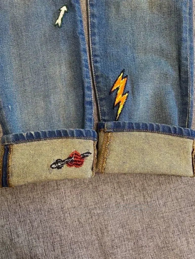 Gucci Gucci Patterned embroidered washed mid-waist slim jeans Size 25" / US 0 / IT 36 - 5 Thumbnail