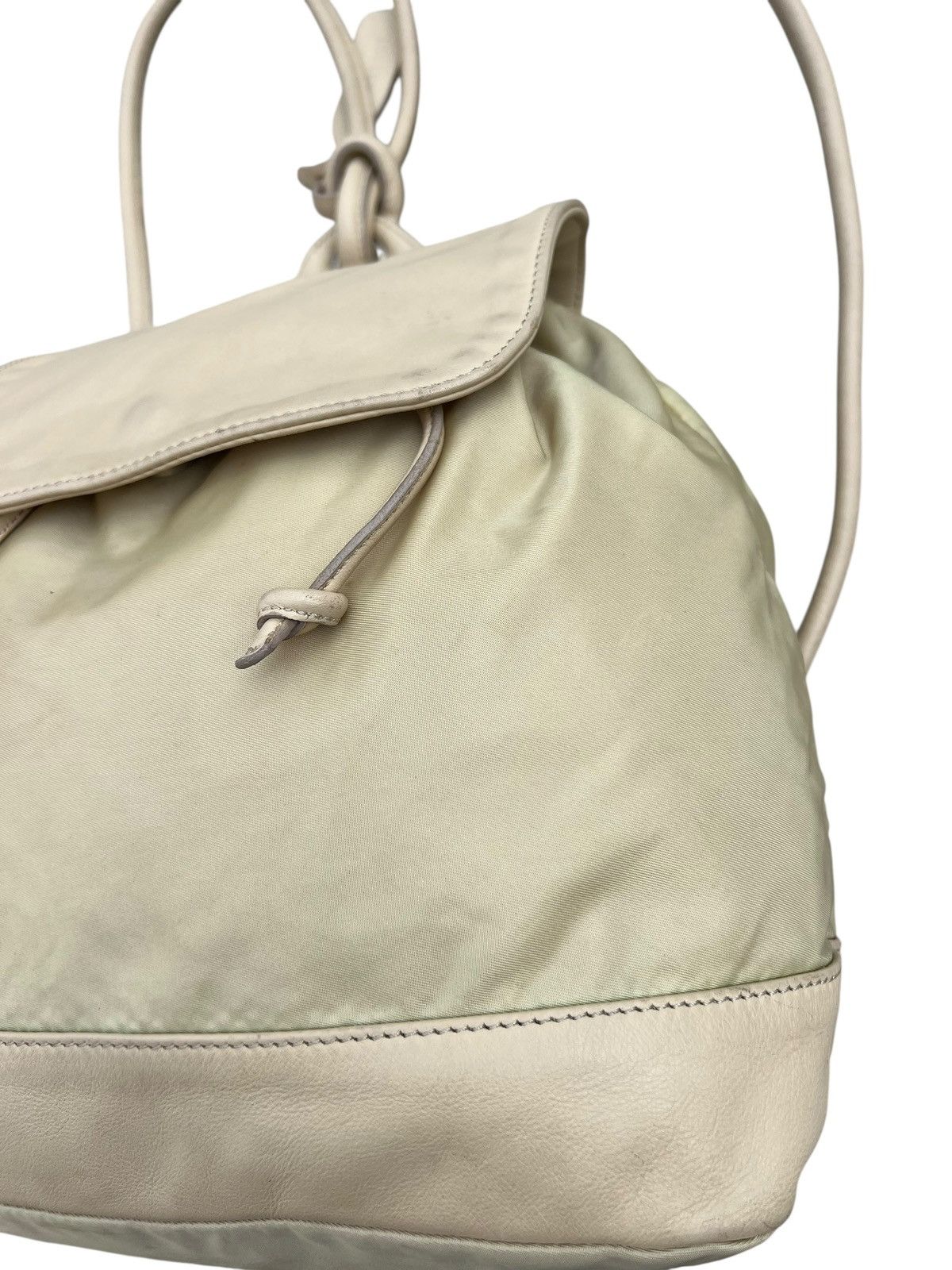 Leather Vintage MaxMara Scratches Patina Leather Nylon Backpack Size ONE SIZE - 10 Thumbnail