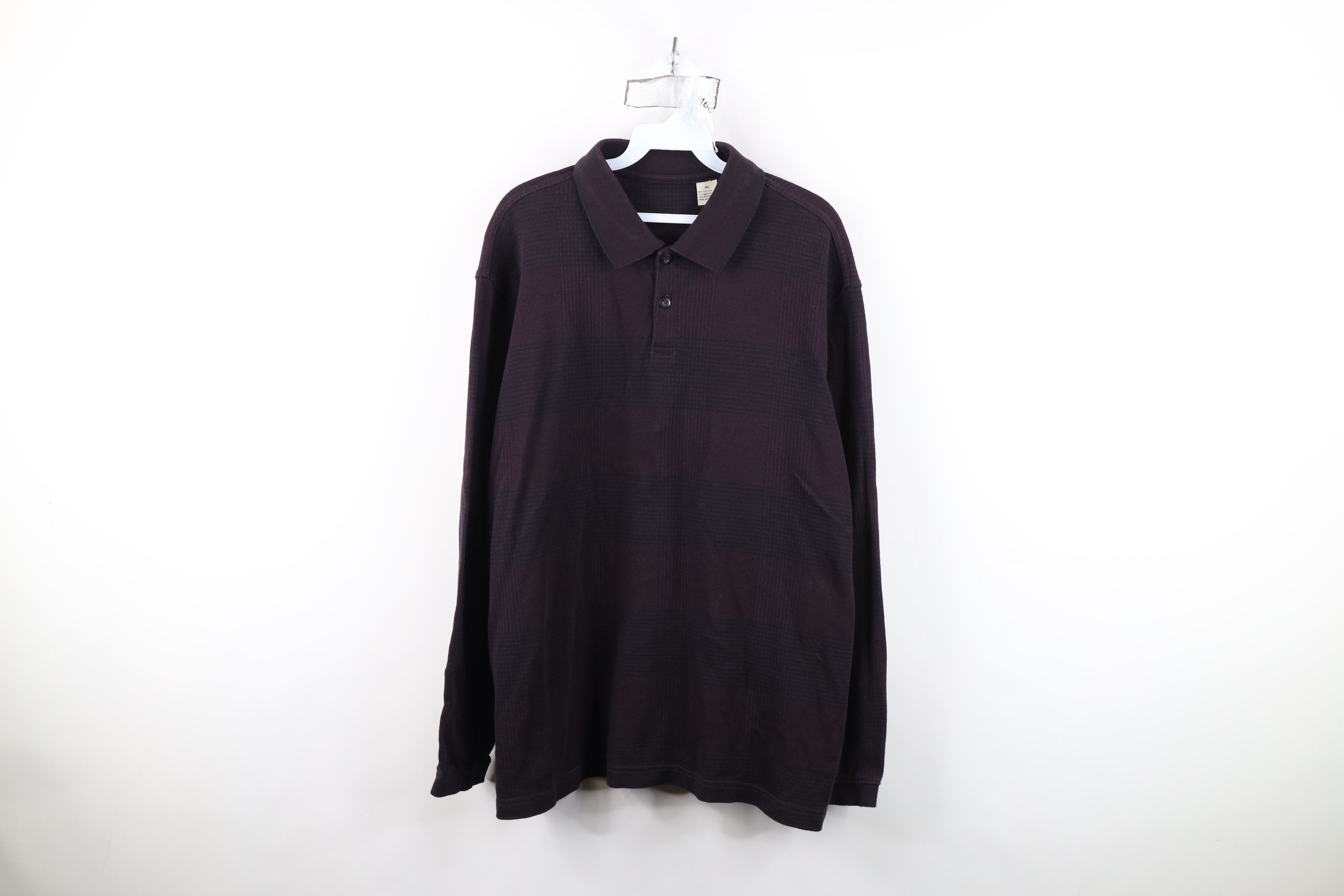 Vintage Vintage Streetwear Long Sleeve Collared Rugby Polo Plaid Size US XL / EU 56 / 4 - 1 Thumbnail