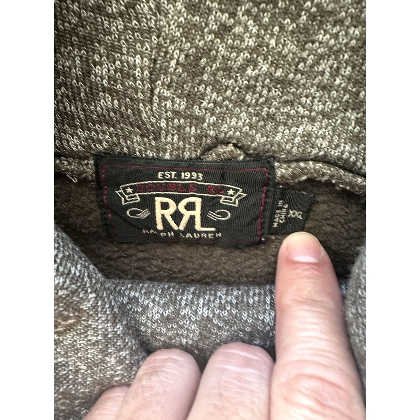 Olive RRL Ralph Lauren DOUBLE RL Cotton Linen Turtleneck Olive Gray Hoodie Size XXL Size US XXL / EU 58 / 5 - 4 Thumbnail