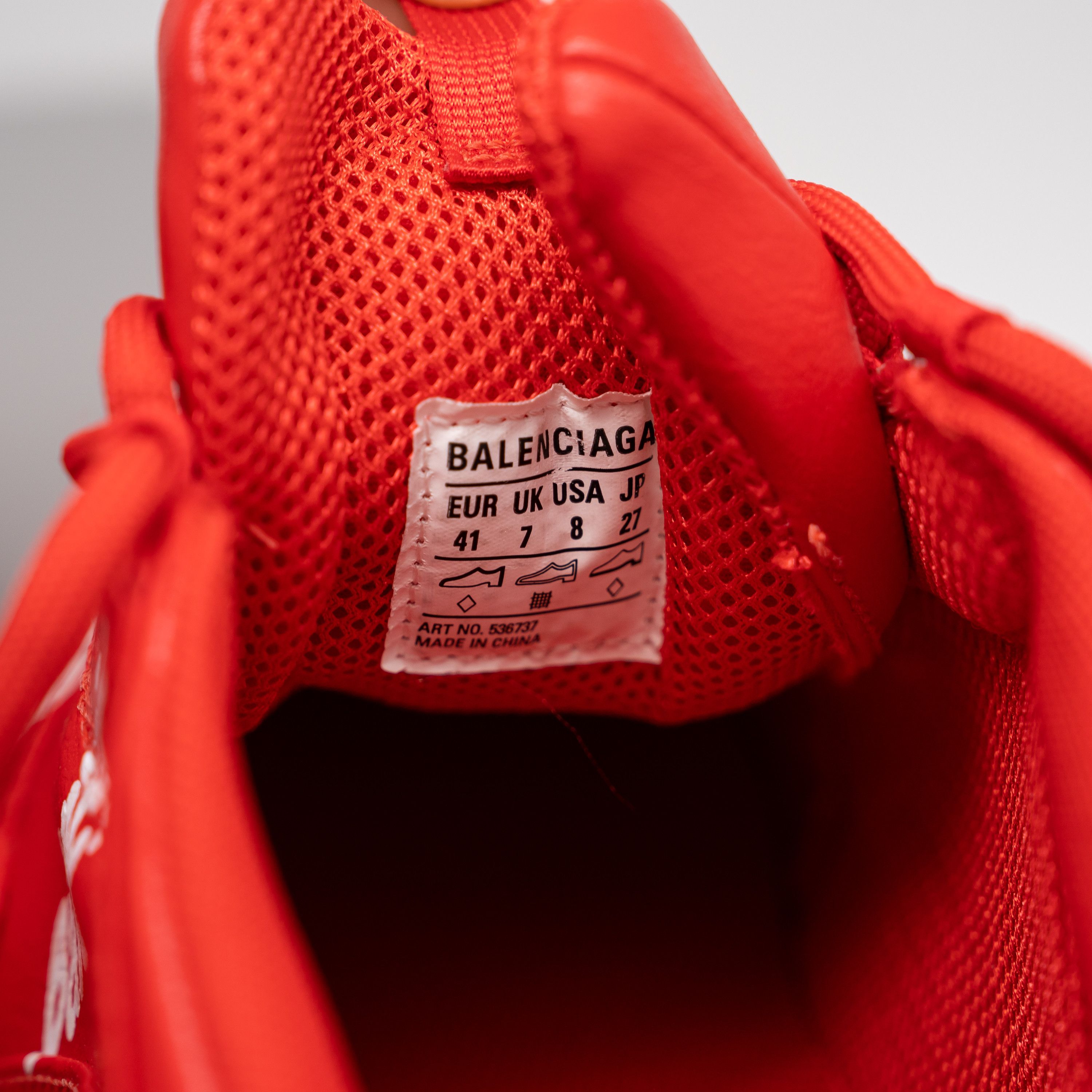Balenciaga 41eu Balenciaga Triple S All Over Tomato Red White Print Size US 8 / EU 41 - 13 Thumbnail