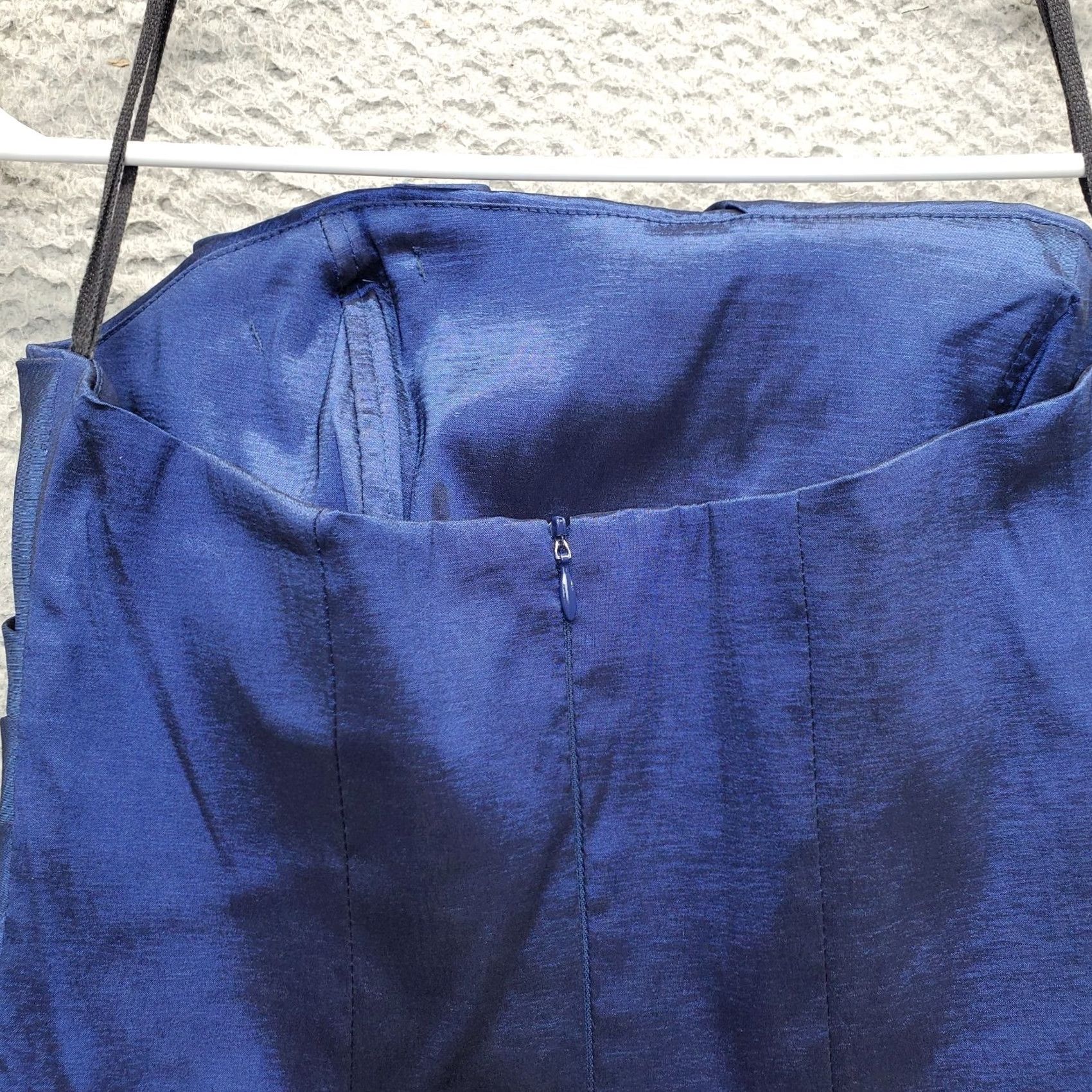 Vintage Bibian Pencil Dress Womens Size S Blue Lined Pleated Waist Stretch Back Zip Size S / US 4 / IT 40 - 6 Thumbnail