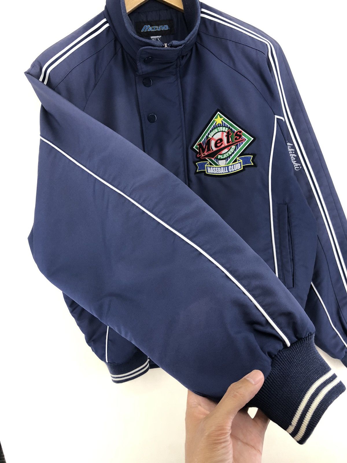 Mizuno Vintage Mizuno Mets Players Baseball Club Bomber Jacket Size US L / EU 52-54 / 3 - 7 Thumbnail
