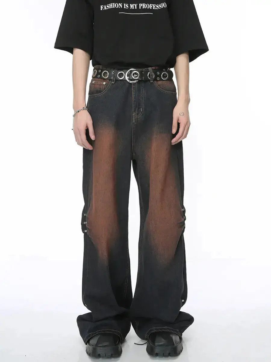 Japanese Brand Retro loose gradient wide leg jeans Size US 32 / EU 48 - 6 Thumbnail