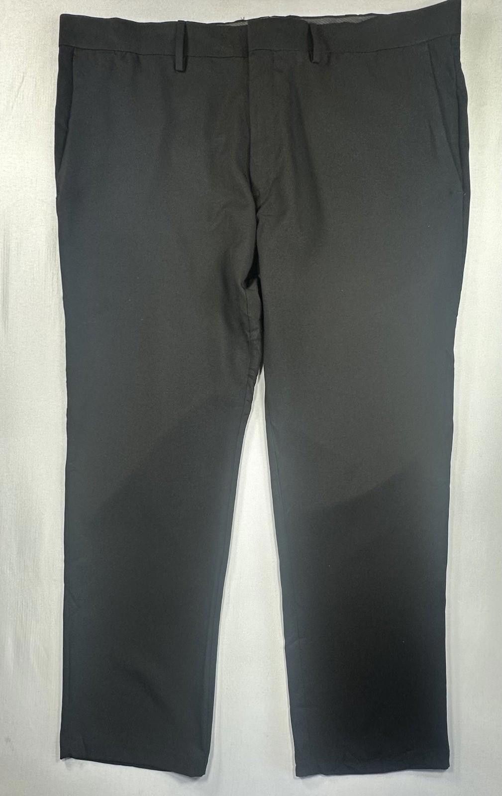 Other Kenneth Cole Reaction Flat Front Dress Pants Black Men 40/30 Size US 40 / EU 56 - 1 Thumbnail