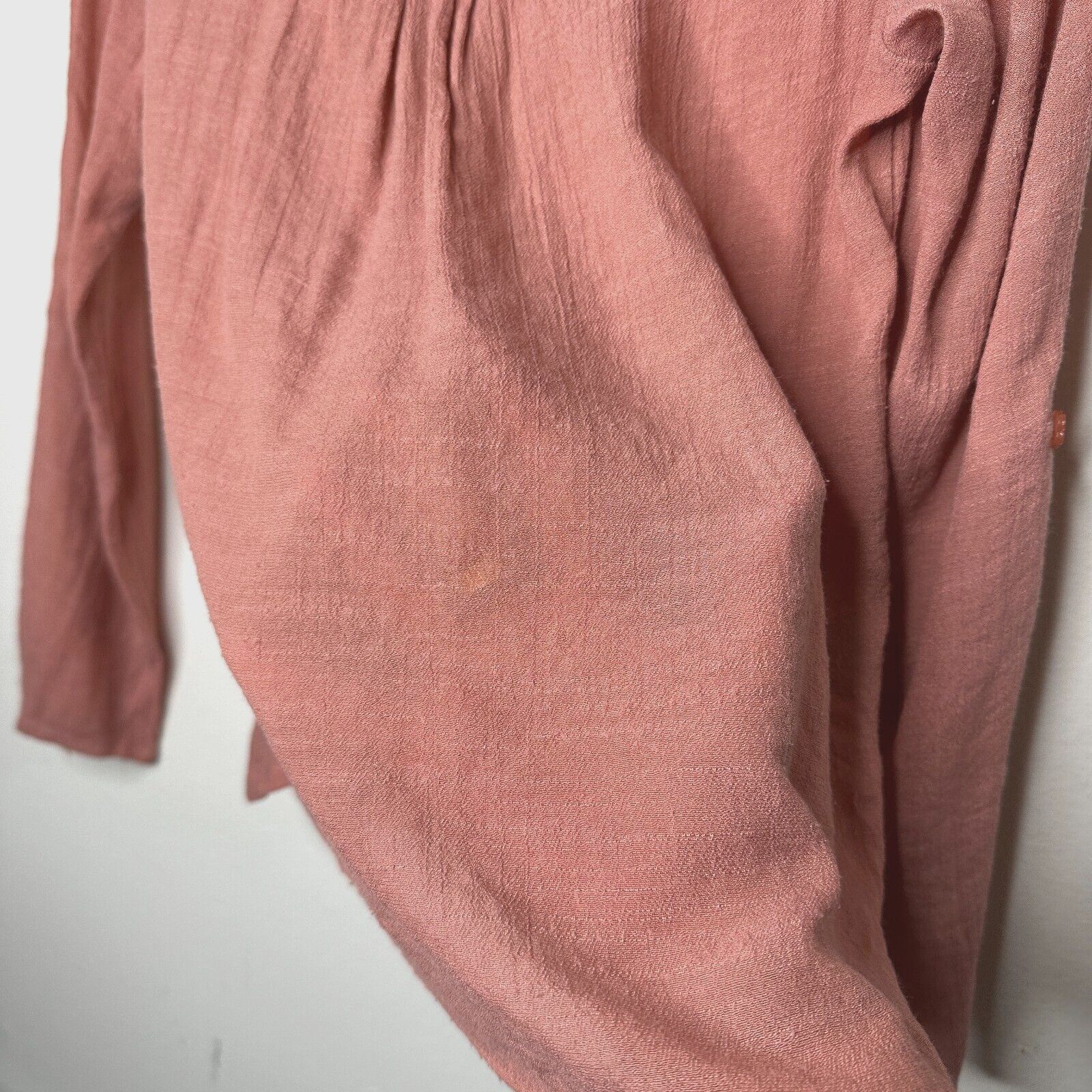 Other Blu Pepper Pink Apricot Floral Lace Blouse Roll Tab Sleeve S Size S / US 4 / IT 40 - 5 Thumbnail
